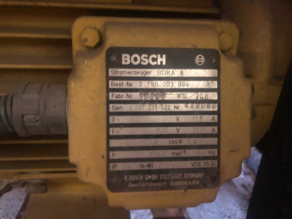 Agregat prądotwórczy Bosch 8,5 kVA 400 V /230 V