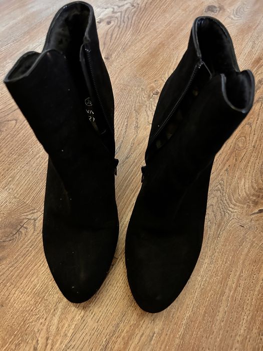 Botki czarne obcas