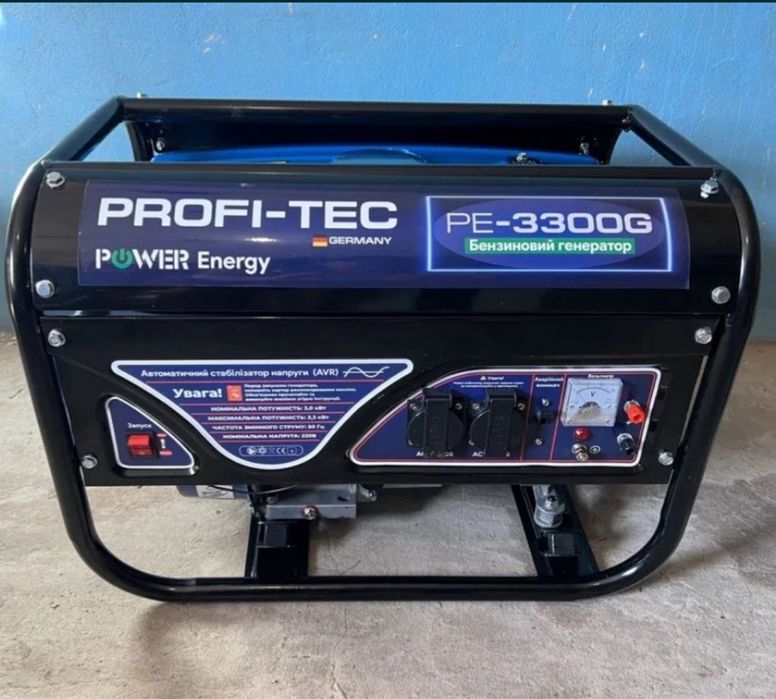 Генератор PROFI-TEC PE-3300G немецкое качество, 100% медь. 3.3 кВт