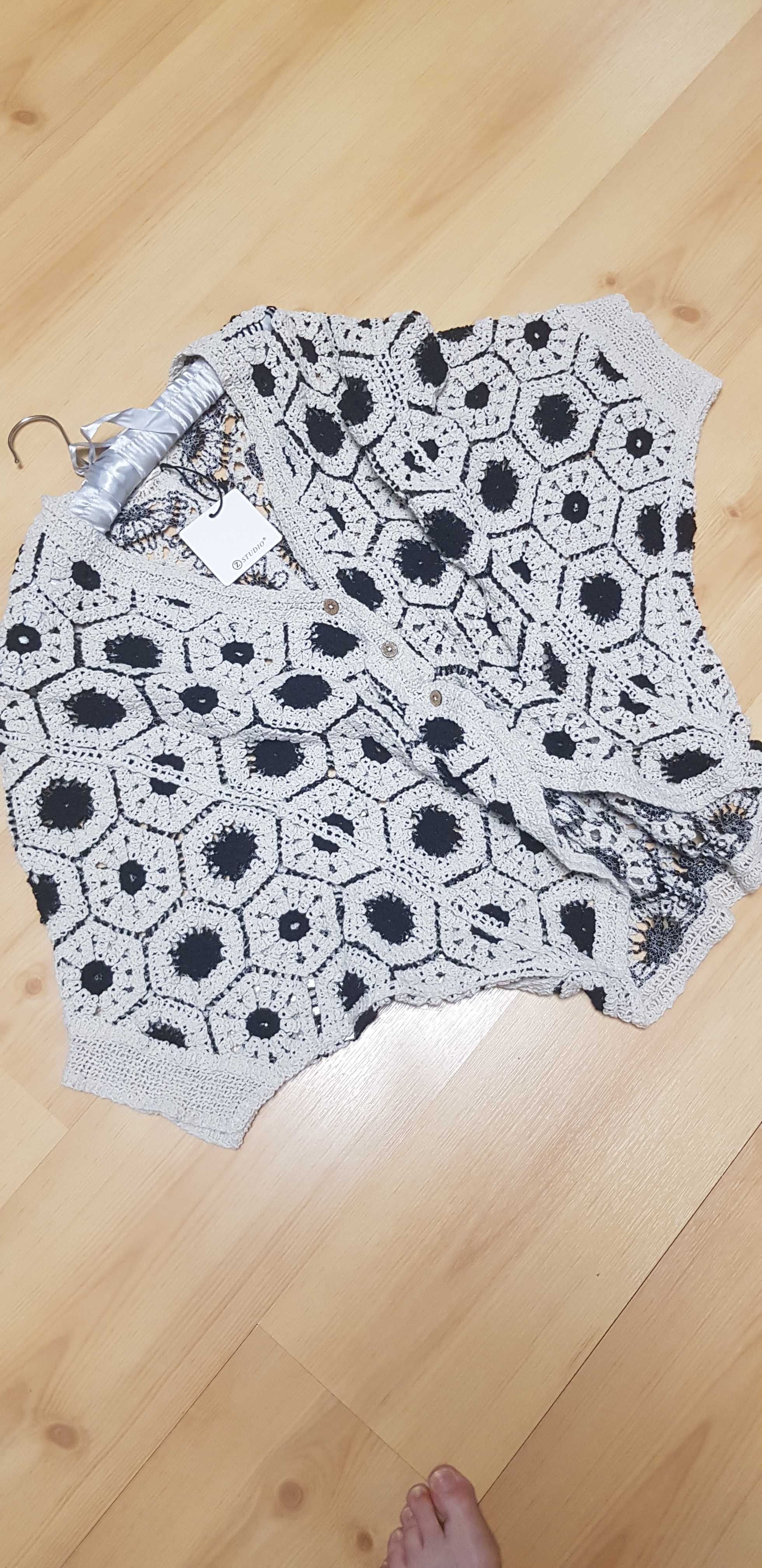 Nowa ażurowa narzutka bluzka boho r.uniwersalny