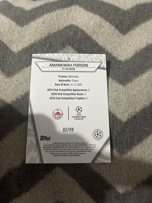 Karta numerowana ROOKIE Amankwah Forson