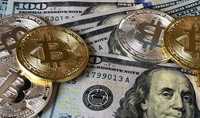 Монета Біткоін - Bitcoin сувенірна в чохлі