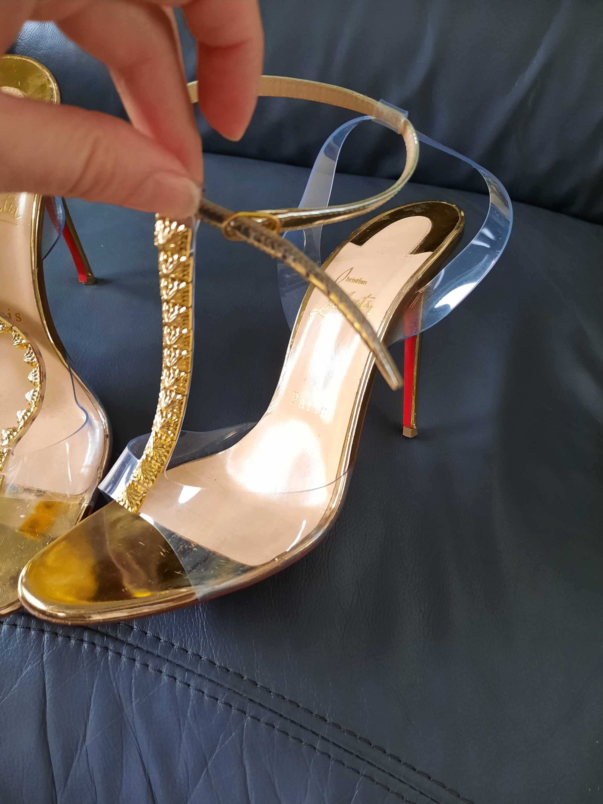 Christian louboutin sandaly szpilki Jamais Assez 39 40 zlote