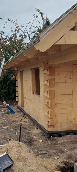 Dom drewniany z bali bala płaza na zgłoszenie bez pozwolenia 35m 70m