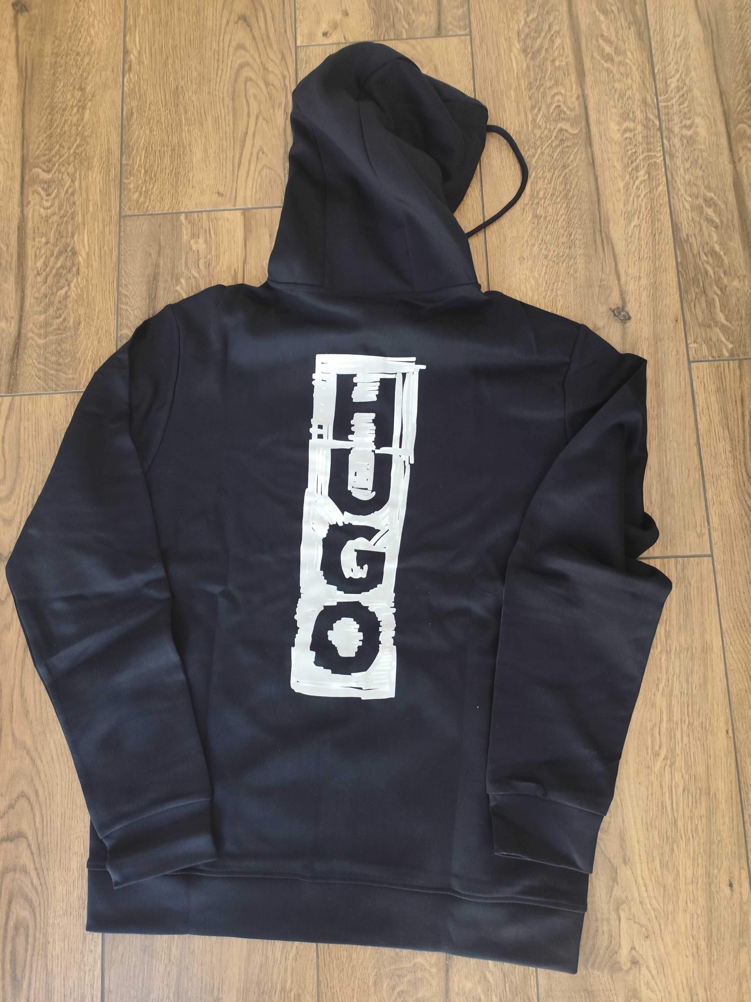 Nowe męskie dresy kompletne Hugo Boss granat bluza kaptur spodnie M/L