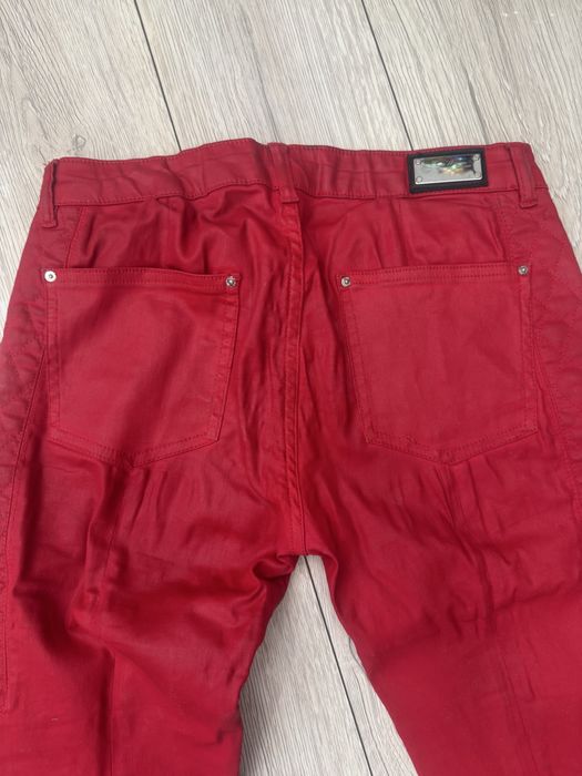 Spodnie damskie woskowane czerwone ZARA 36/38