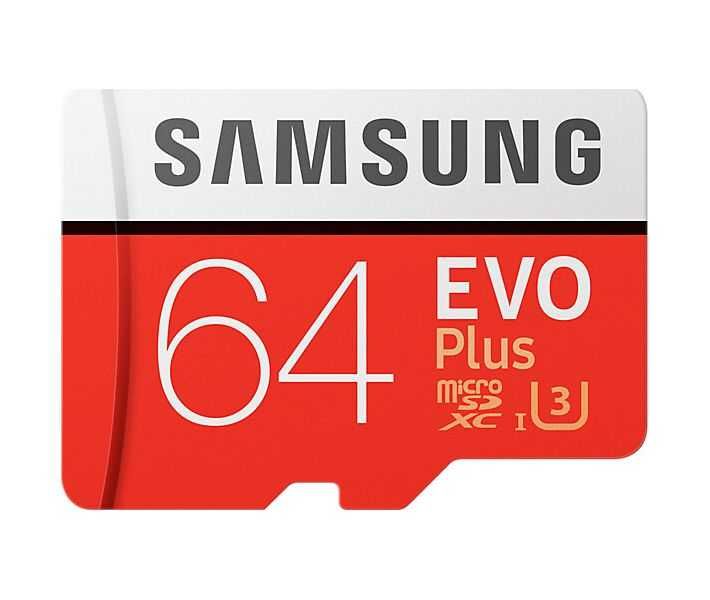 Карта пам'яті Samsung EVO Plus microSDXC 64GB сlass10 + SD адаптер