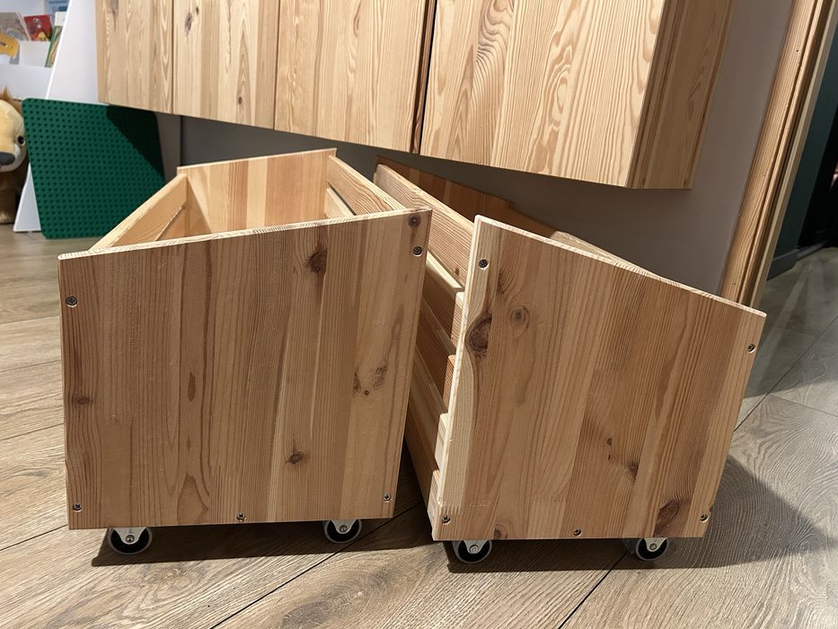 Ivar, 2 pojemniki z kółkami, sosna, Ikea