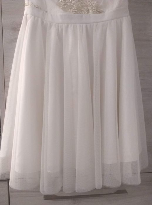Przepiękna suknia ślubna 38/40 ecri, koronka jak nowa!