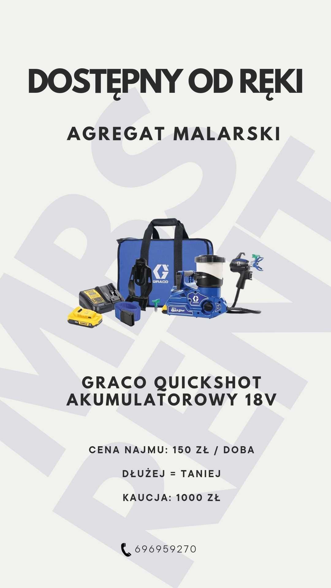 Agregat malarski Pistolet do malowania na baterię aku Graco QuickShot