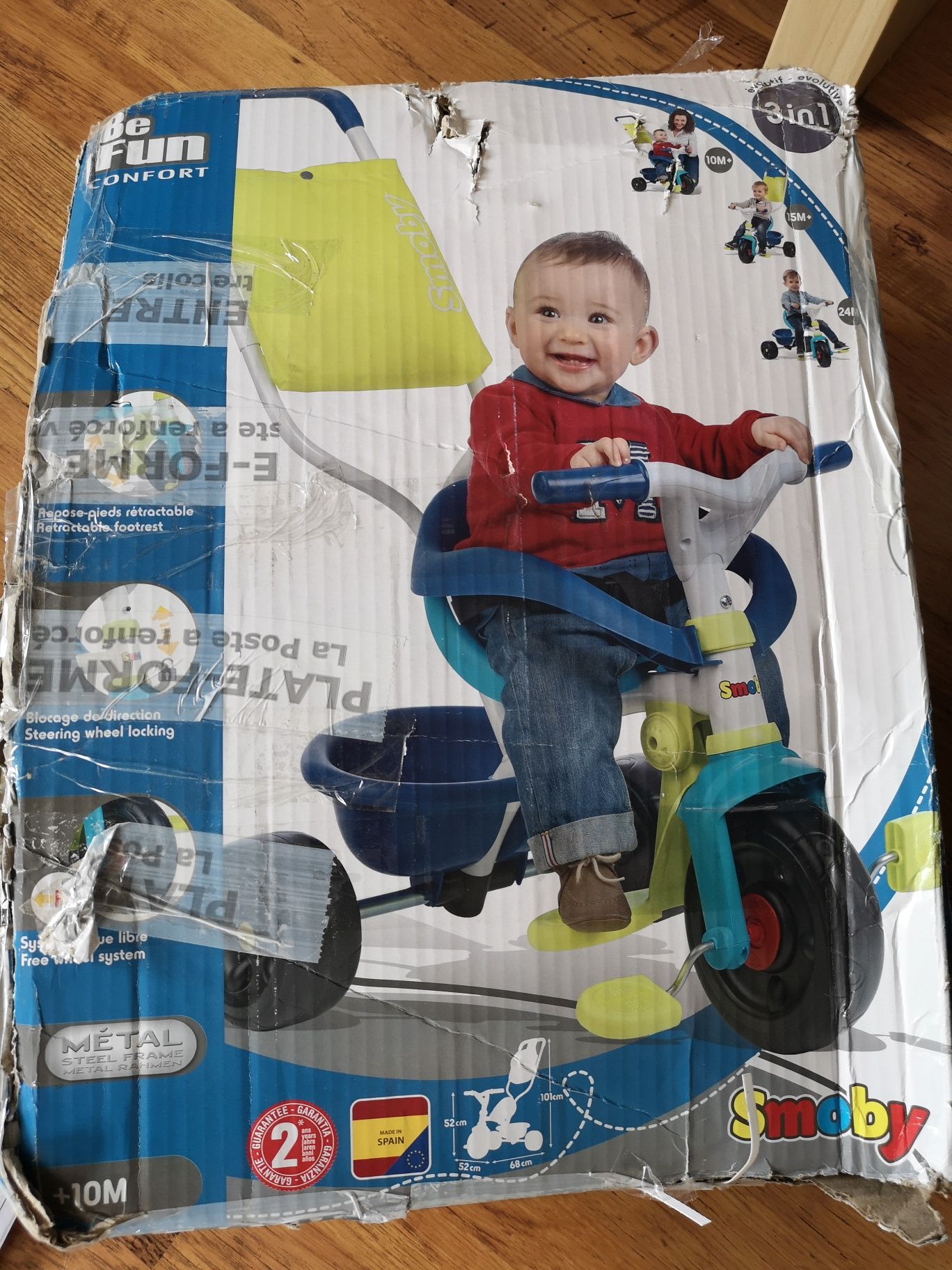SMOBY Rowerek Trójkołowy Be Fun Komfort Niebieski Nowy