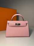 Torebka Mini Kelly skóra Chevre kolor Rose Sakura Wysyłka 24h