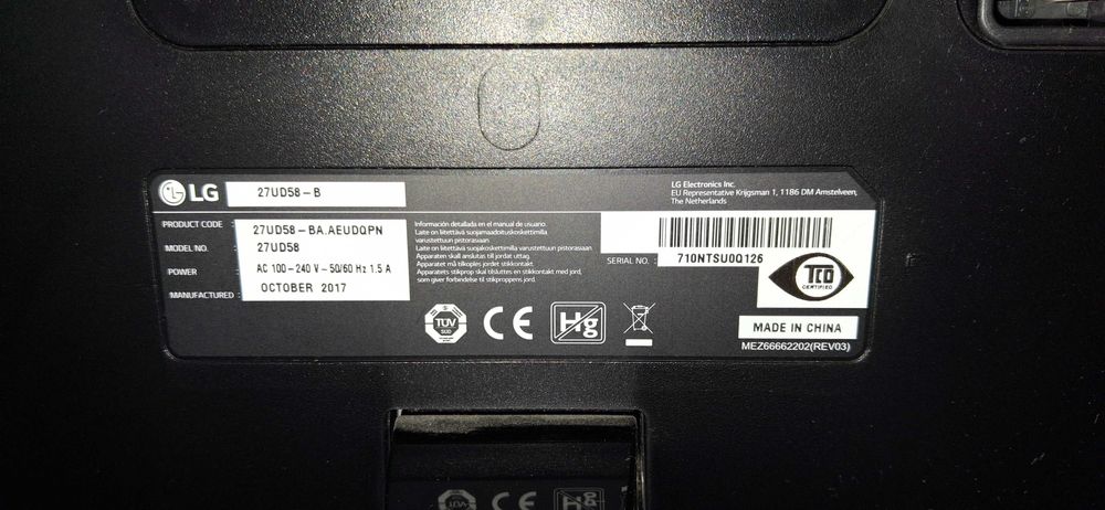 Monitor LG 27UD58-B IPS 27" 4K UHD 16:9 60Hz FreeSync