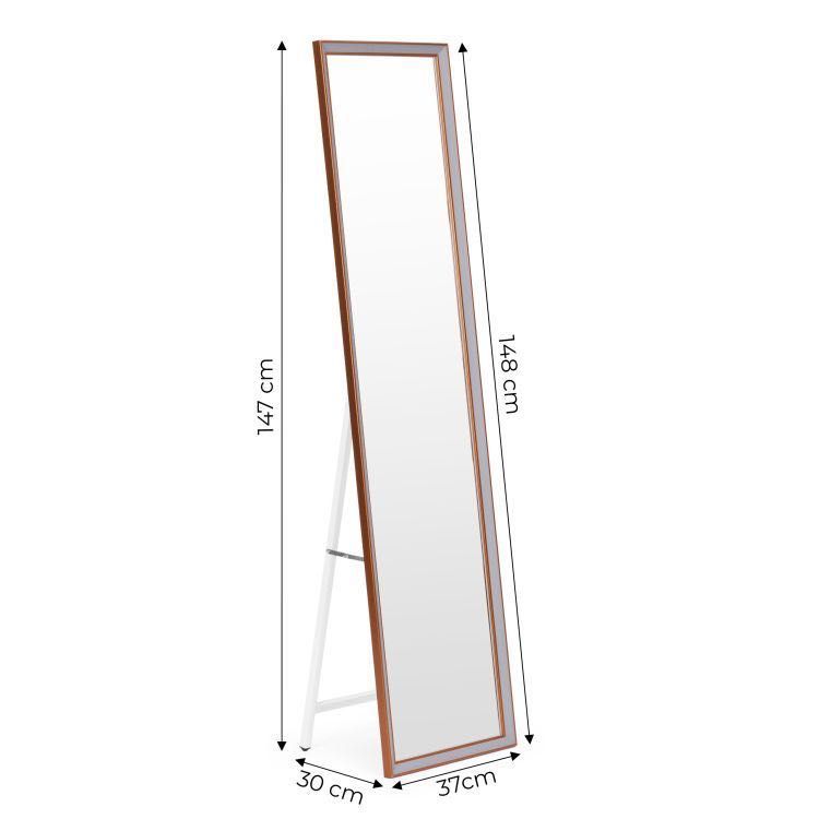 Lustro stojące minimalistyczne z dekoracyjną ramą 155x46 cm