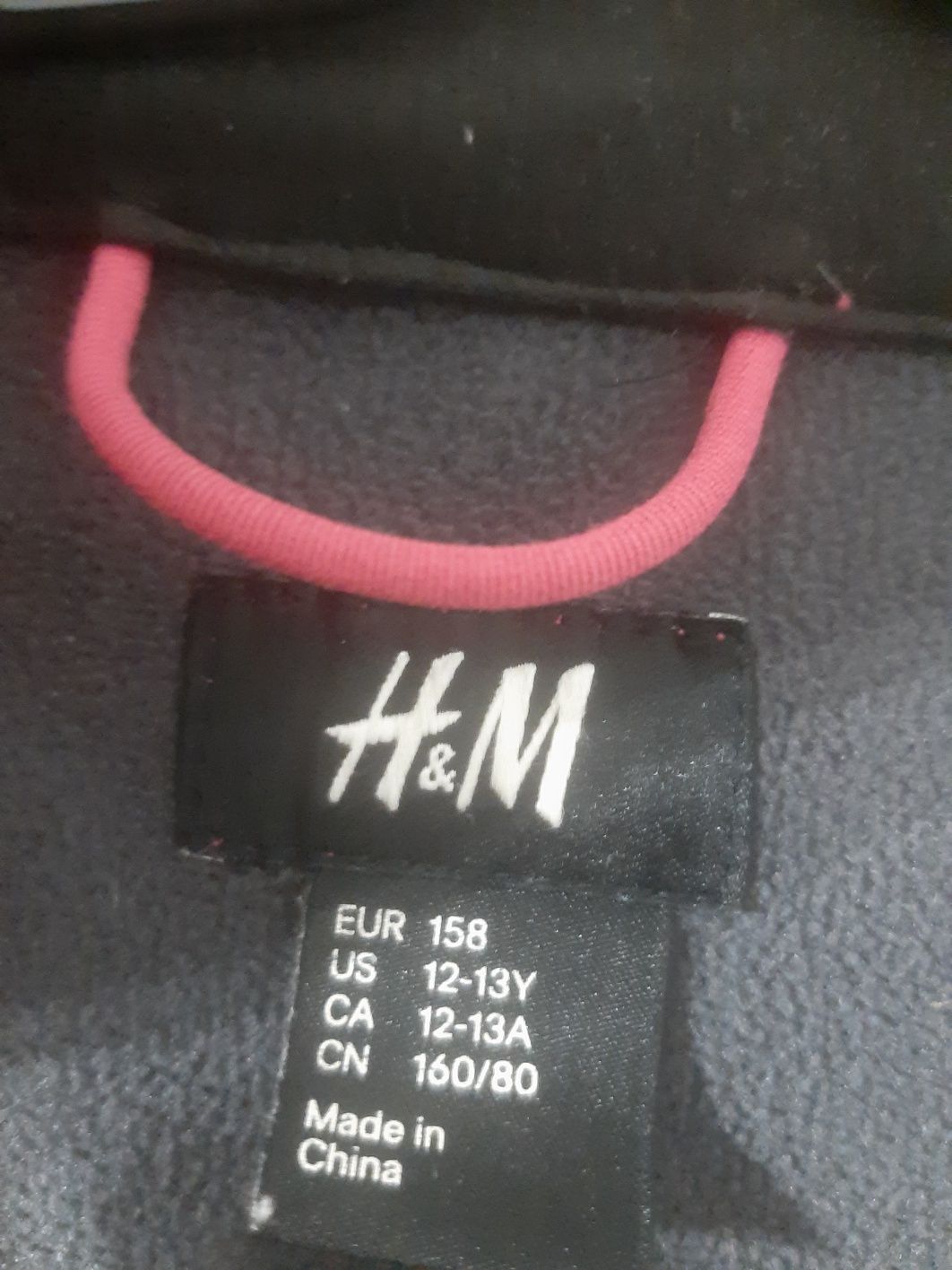 Dziewczęca bluza zasuwana wiosenno-jesienna  H&M , rozmiar 158