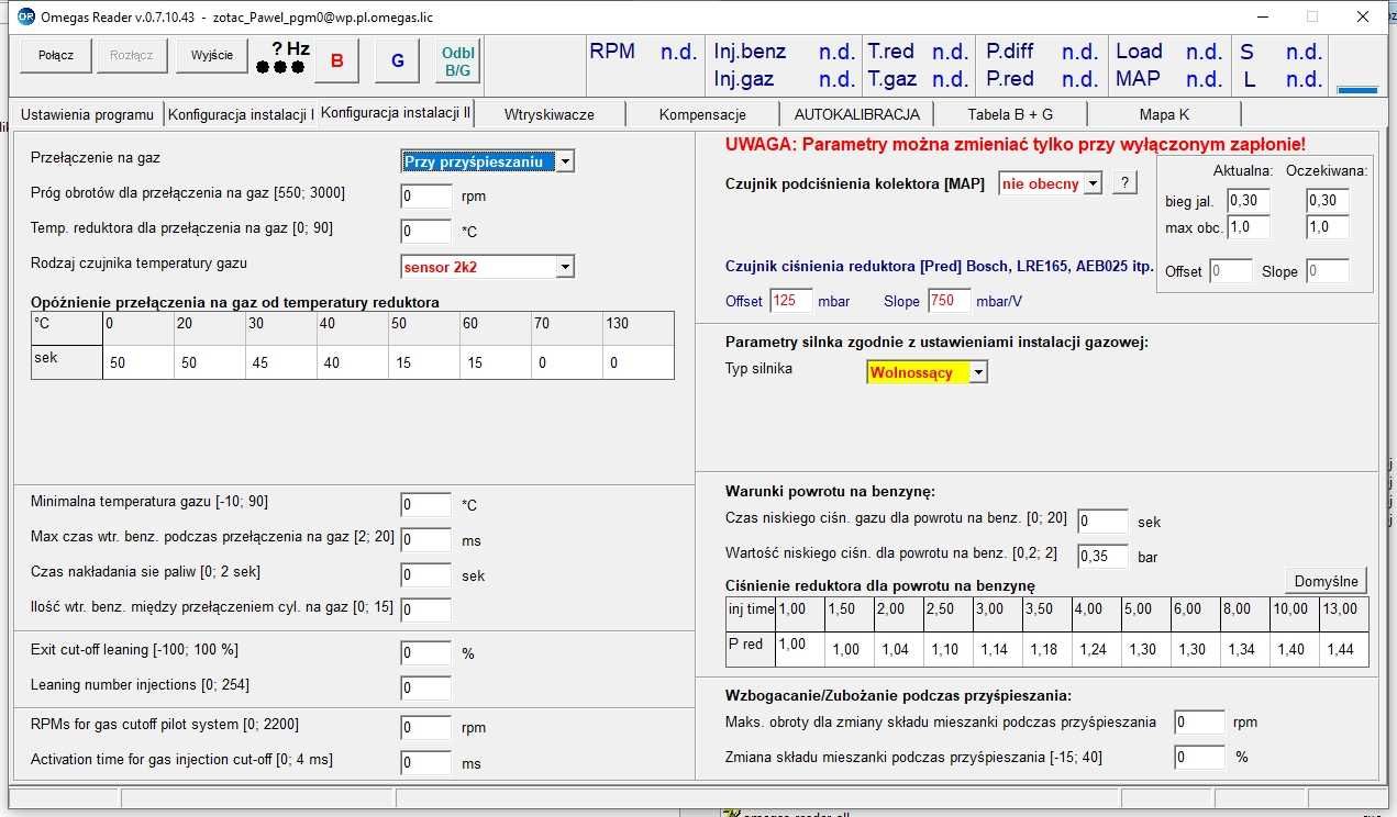 Program Omegas-Reader do Landi Renzo Omegas