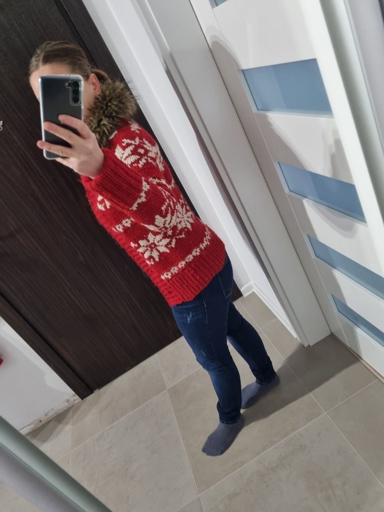 Sweter świąteczny wzór norweski abercrombie kids xs s xl