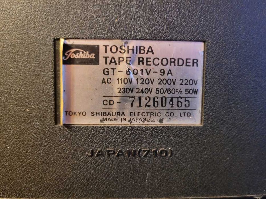 vintage 1960 Toshiba Tape Recorder GT-601V Gravador antigo c/ Bobines