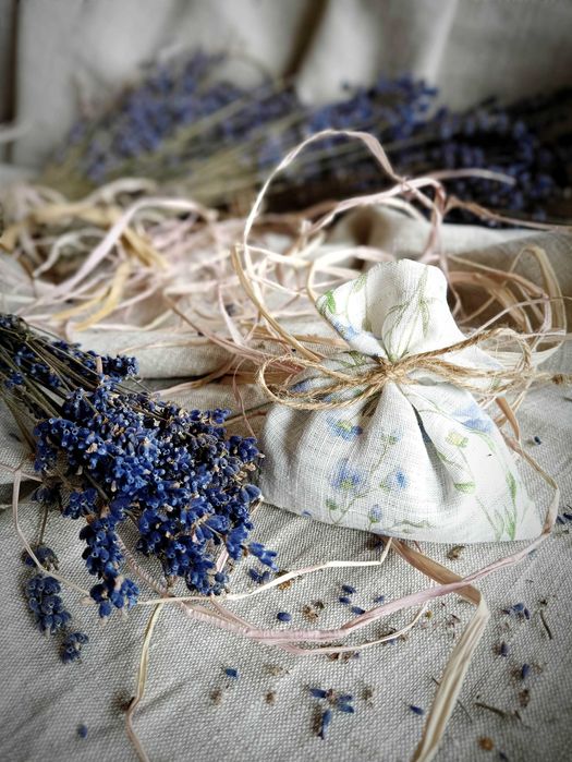 Lniane woreczki z lawendą Handmade