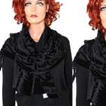 sr9 Gina Ravell markowy aksamitny szalik Wiskoza Jedwab 53x160