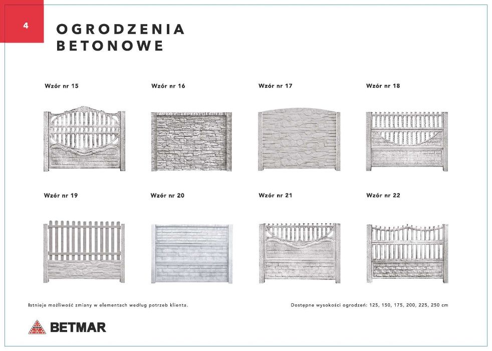 Ogrodzenie betonowe H-150, ogrodzenia betonowe, płot, PRODUCENT