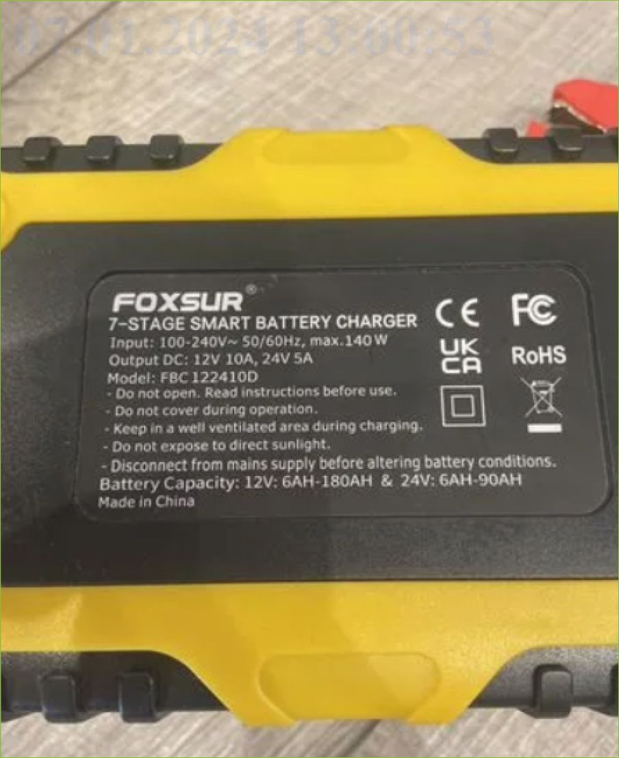 Зарядне foxsur 12 v 10a 24 v 5 a зарядний пристрій зарядное  зарядка