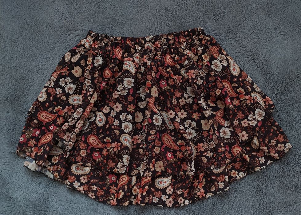 Spódnica mini kwiaty jesień