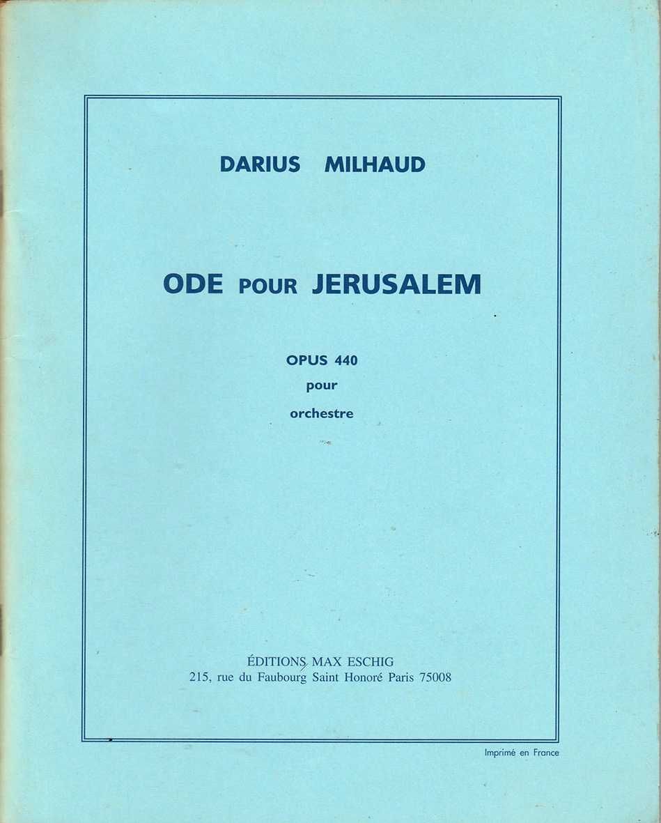 Partitura Darius Milhaud - Ode Pour Jerusalem