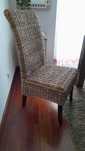Conjunto de 4 Cadeiras de Jantar em Rattan