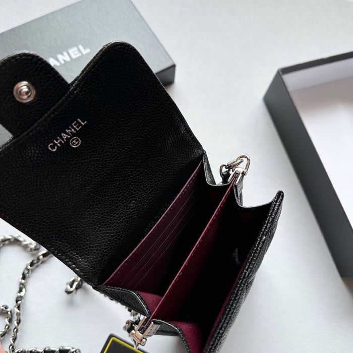Розкішна сумочка для телефону Chanel жіноча чорна Шанель