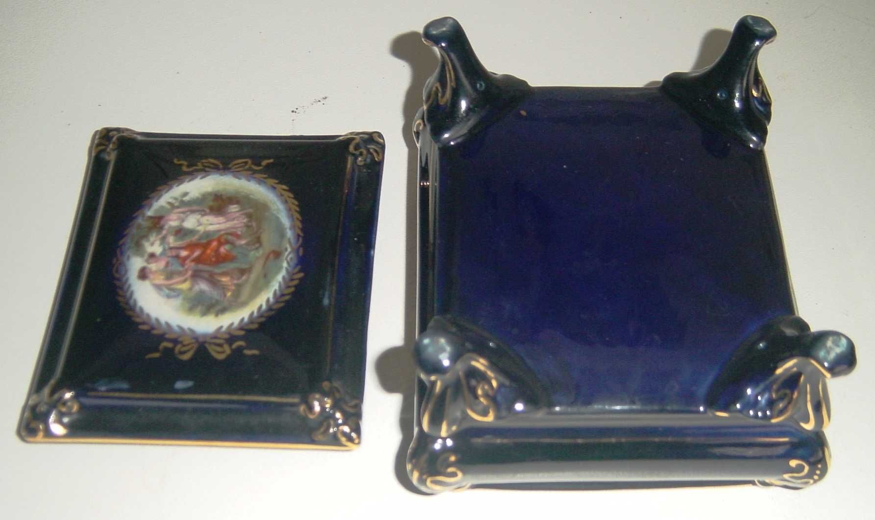 De Coleção: Caixa "Guarda-jóias" porcelana Séc XIX, decoração dourada