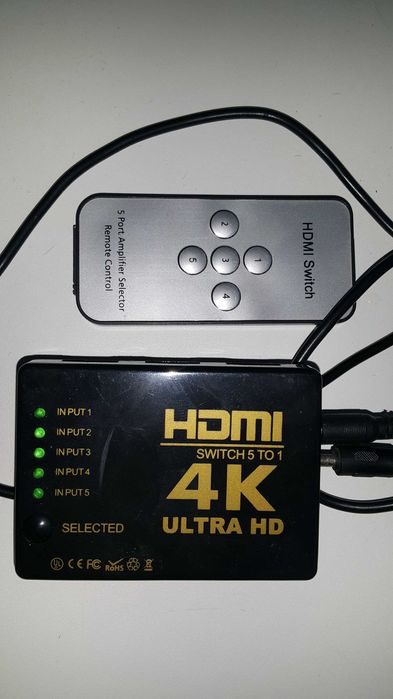 Перемикач HDMI switcher 5x1 4K