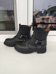 skórzane buty motocyklowe steady's 39; 25,5cm # czarne glany