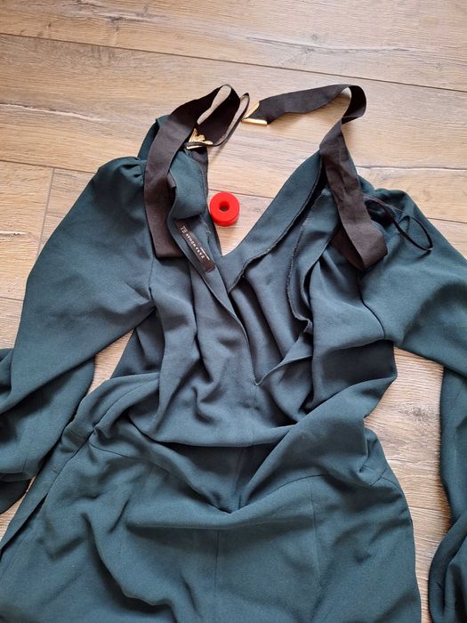 Kombinezon damski z dł.r., spodnie szerokie- kant-wizytowy: Zara,nowy