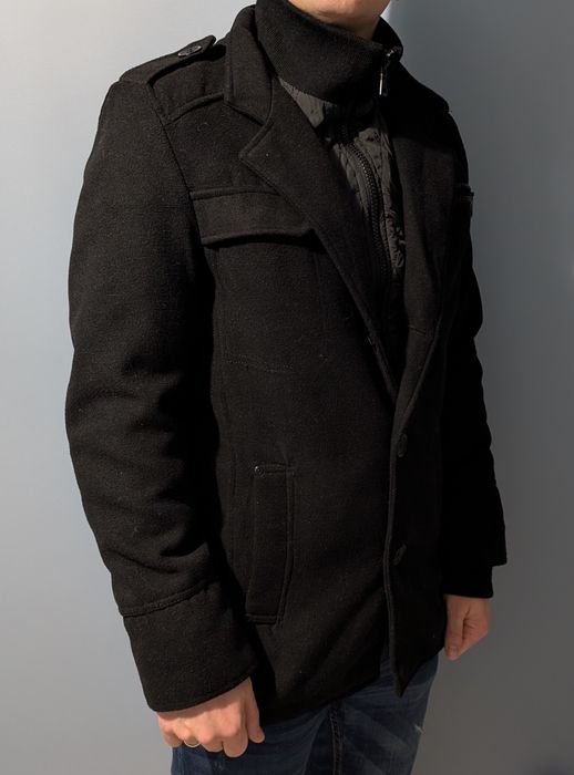 Płaszcz męski z wełną