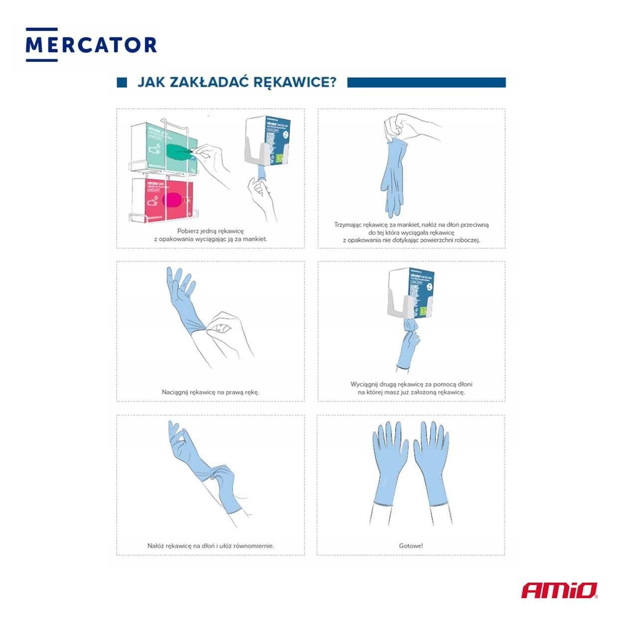Rękawice nitrylowe czarne Mercator Nitrylex Basic rozmiar L 100 szt.