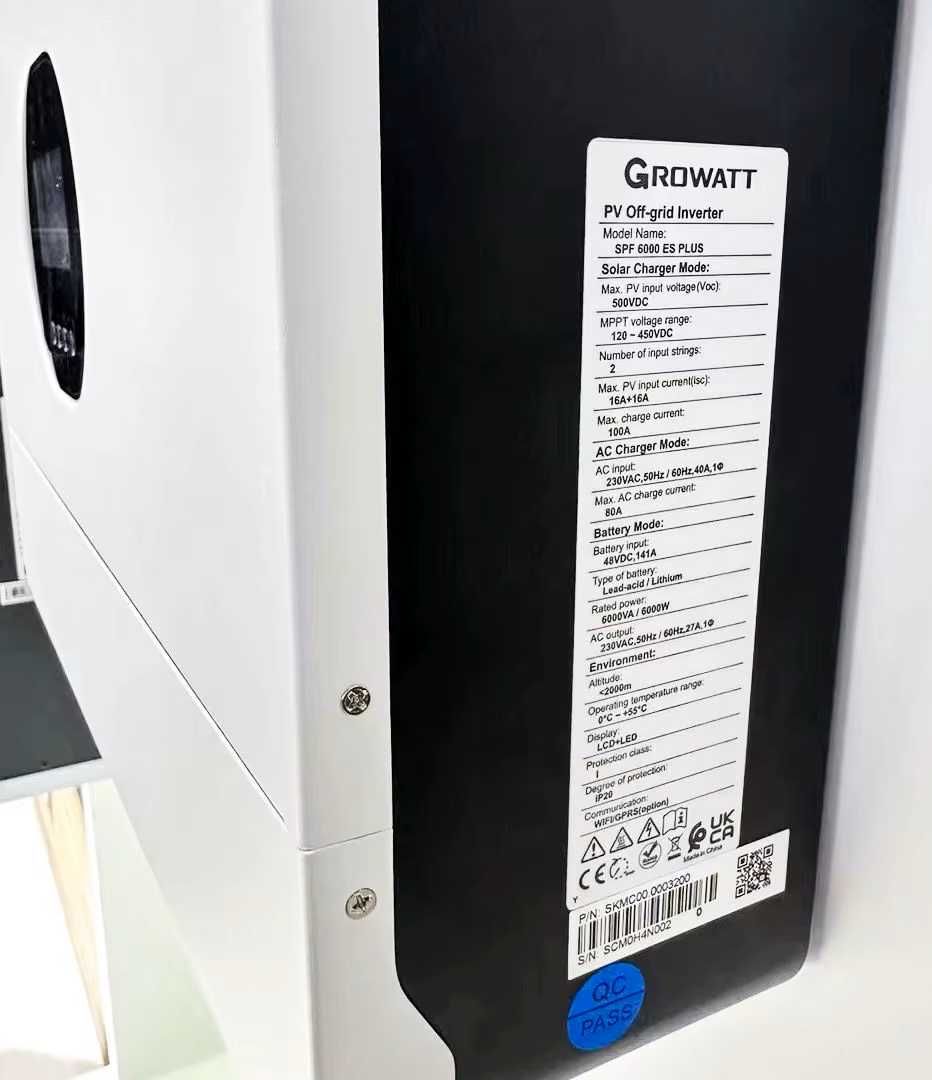 Nowe Inwertery Off-Grid Growatt SPF6000 ES Plus z WiFi FV23%