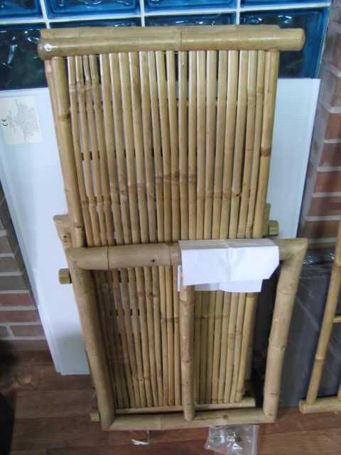 Ławka Ogrodowa 2 osobowa sofa Bambus z poduszkami na siedzisko VIDA