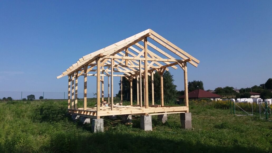 Konstrukcja Drewniana 5/7 Domek Drewniany Dom 35m2 Szkielet Na Gotowo