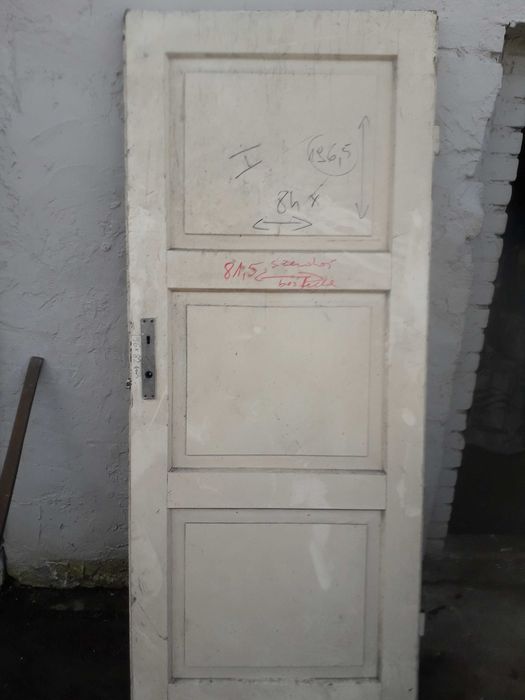 Drzwi prl stare zabytkowe solidne lite drewno