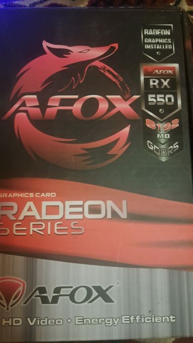 Відеокарта Радеон Afox rx 550 8 gbt