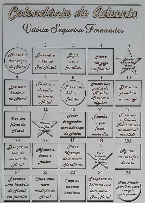 Natal, Calendário do advento personalizado