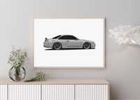 Plakat nissan silvia s14, jdm, plakaty na ścianę, 50x40 bez ramy