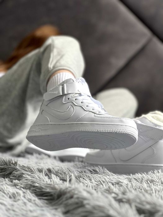 ТОП! Кросівки Найк Аір Форс ВИСОКІ білі 36-44 розміри! Air Force White