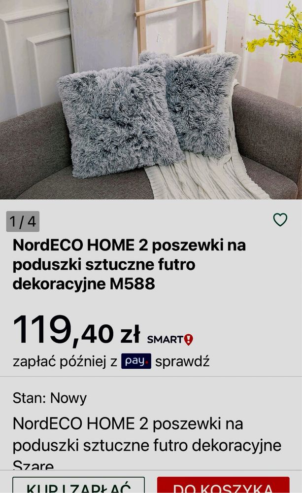 NordECO HOME ‼️ 2 poszewki na poduszki sztuczne futro dekoracyjne