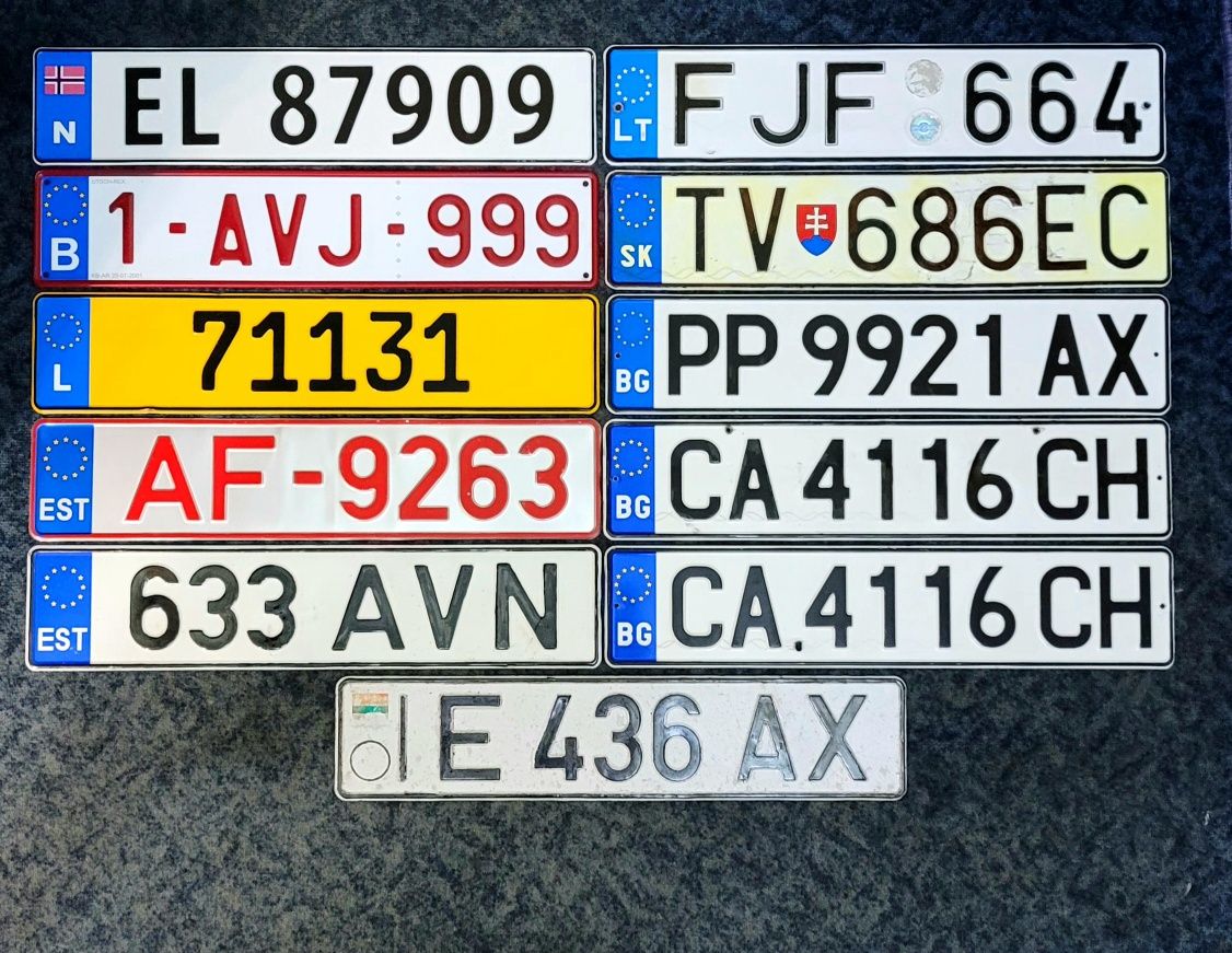 Автомобильные европейские номера, номерной
знак, гос. номер (декор)