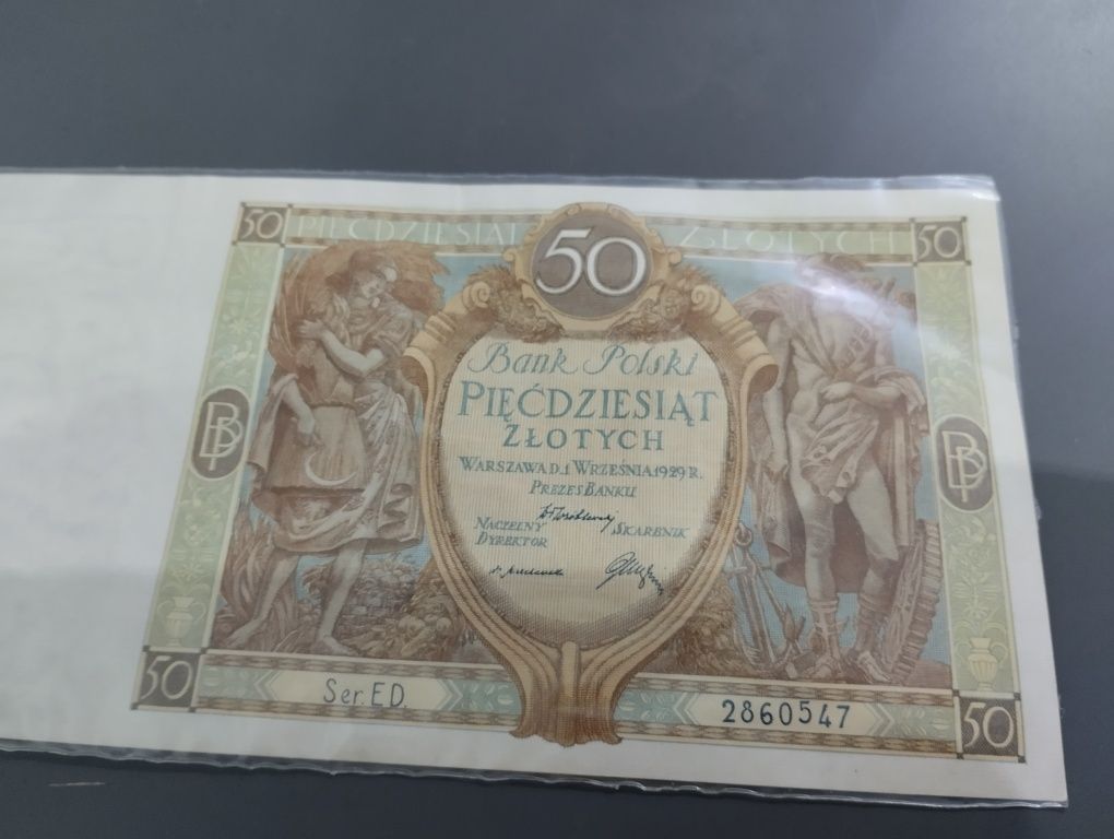 Stary banknot 50zł 1929r