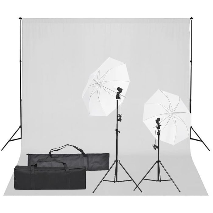 Vidaxl Fotograficzny Zestaw Studyjny Z Lampami I Tłem