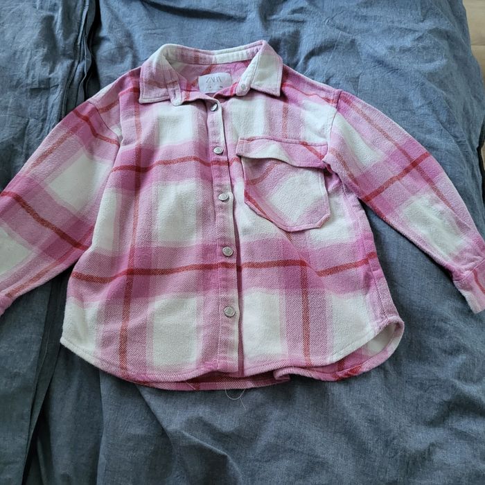 Koszula, bluza flanelowa dziewczęca Zara 128