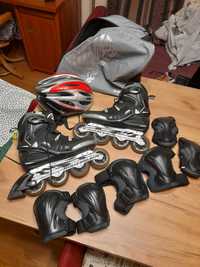 Rolki roz 42,5 Rollerblade Spark TR 80+kask+komplet ochraniaczy+ torba